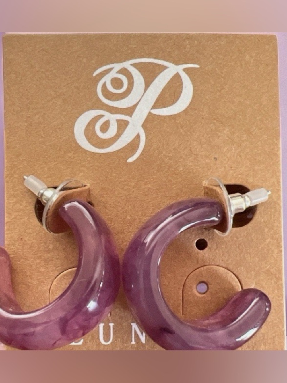 Plunder Lavender Hoop Earrings